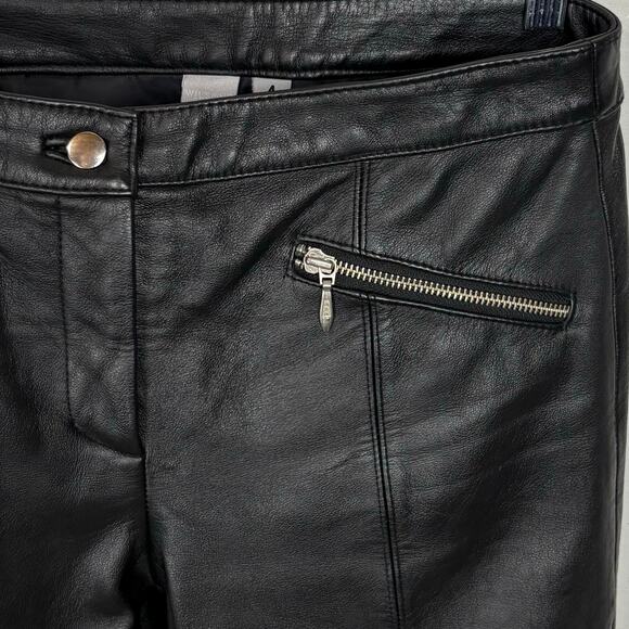 Vintage Wilsons Maxima Leather Pants Zipper Pockets Straight Leg Black Size 4 - Picture 10 of 11